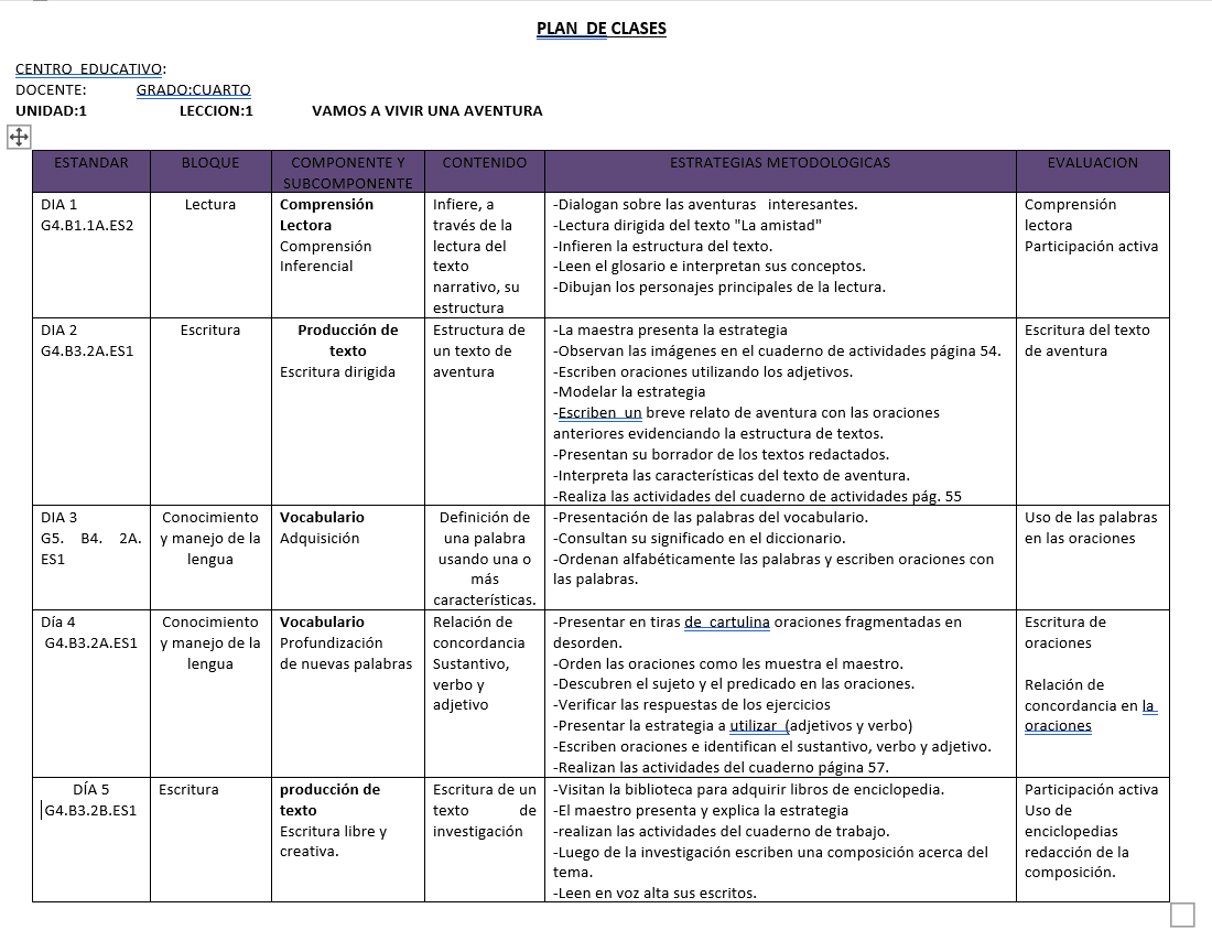 como elaborar una planeacion didactica para cuarto grado en el primer bimestre
