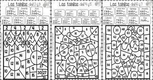 donde encontrar multiplicaciones para colorear para tercer grado